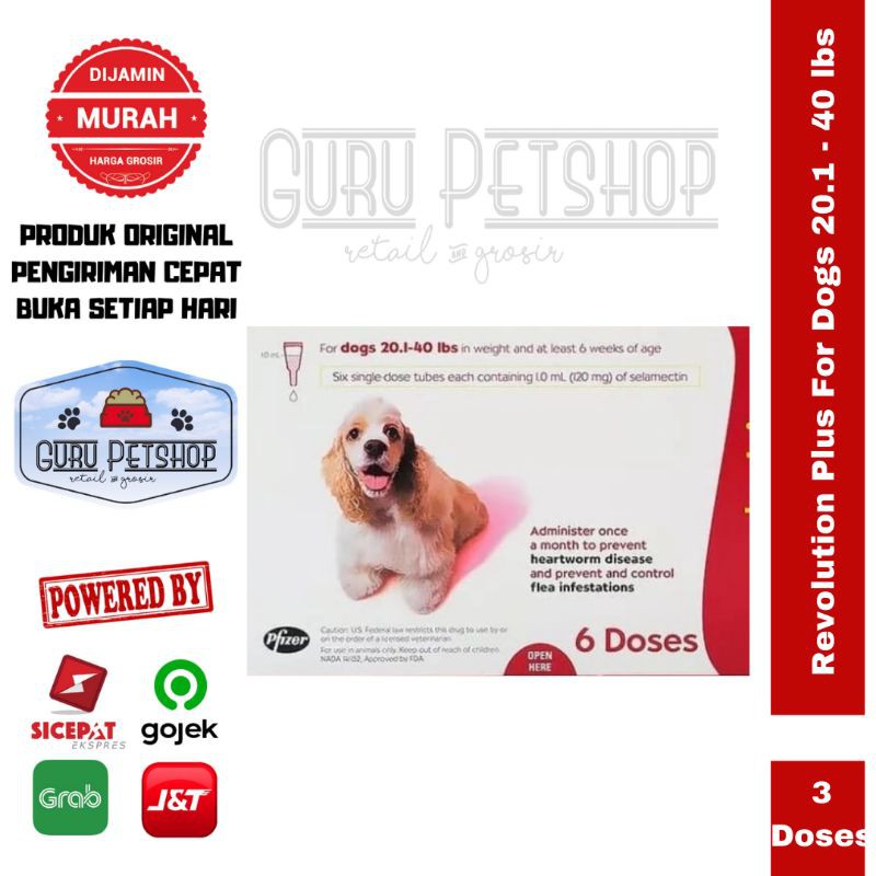 Revolution Red For Dogs 20,1-40lbs / Obat Tetes Kutu Anjing / Obat Kutu Anjing Revolution Red