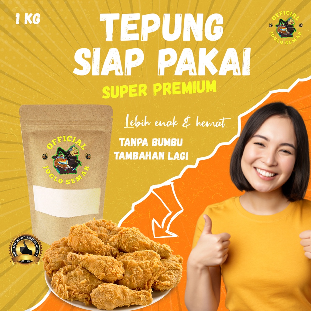 

Tepung Crispy Siap Pakai 1 Kg Super Premium Untuk Fried Chicken, Ayam Geprek, Tahu Crispy, Kol Goreng Crispy , Jamur Crispy dll