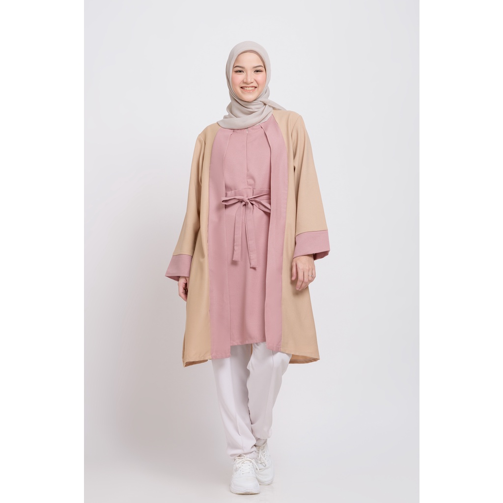 Tunik ZM Zaskia Mecca Xadya O1D8 Lebaran Kondangan Dress Wanita Viral Dress Gamis Viral 2023 Premium