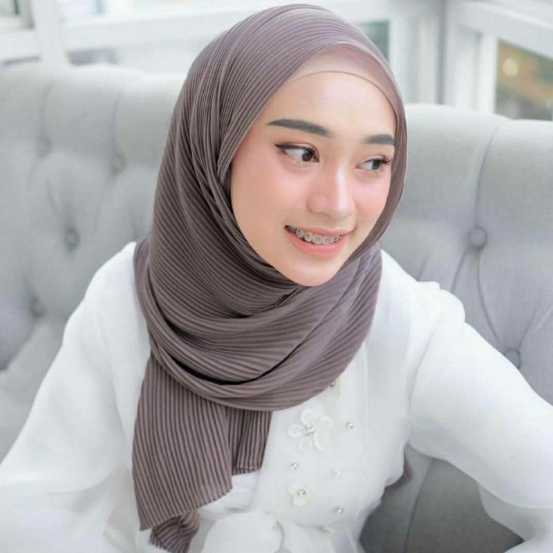 Kerudung Pashmina Plisket Ceruty Babydoll