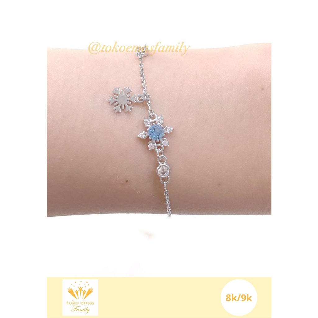 Gelang Emas Putih Kadar 375 (8K) 420 (9K) Light Series Model Variasi Berat 1 - 2 gram an