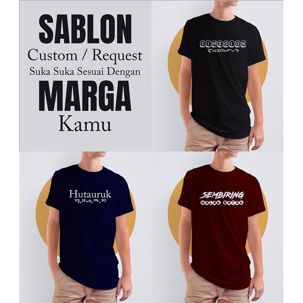 Kaos Baju Custom request sablon tulisan Marga batak, karo pakpak simalungun