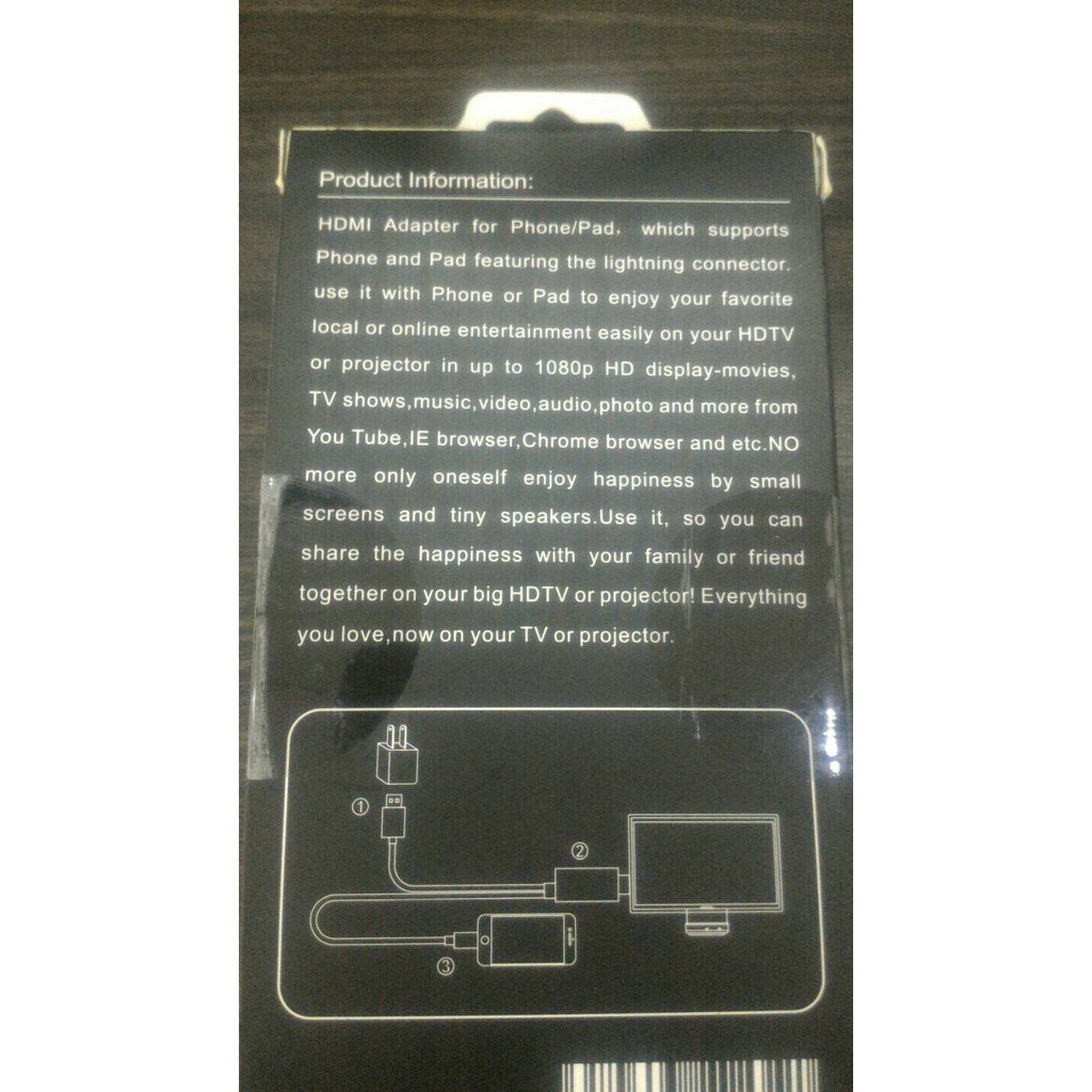 KABEL LIGHTNING IPHONE 5 6 IPAD 4 MINI AIR PRO KE HDMI LCD TV KW MURAH Murah