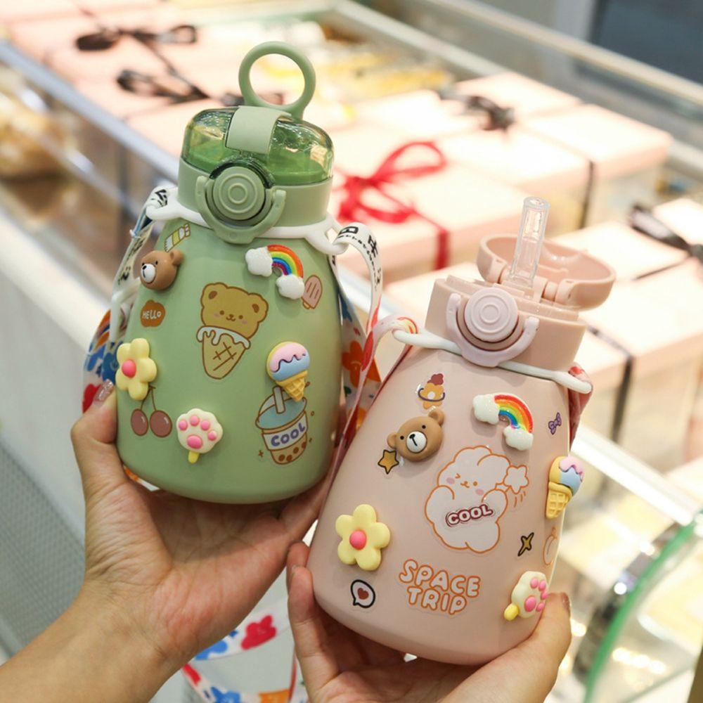 [Elegan] Termos Mug Kawaii Kopi Teh Portable Stainless Steel Insulated Cup Untuk Anak Perempuan Anak Thermos Flask