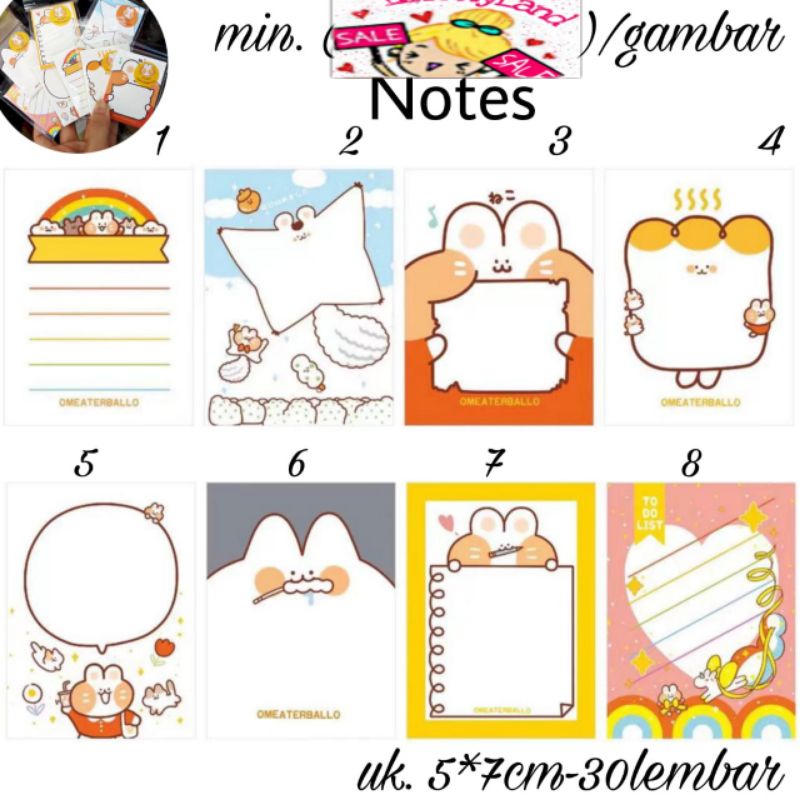 sticky notes mini motif