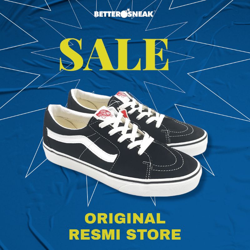 Vans Sk8 Low Classic Black / White Resmi Navya Original