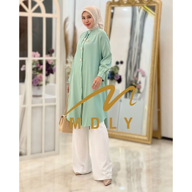 Kemeja Atasan Wanita Terbaru Kekinian OOTD Gemma Tunik By MDLy Special Nude