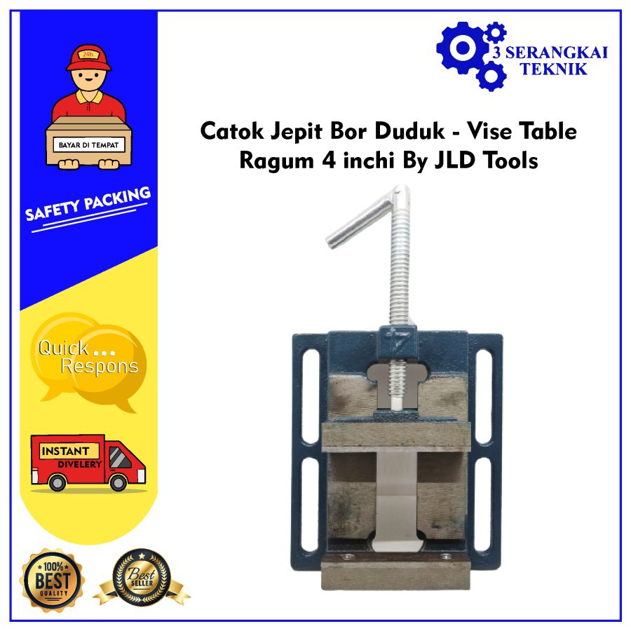 Catok Jepit Bor Duduk - Vise Table - Ragum 4 inchi By JLD Tools