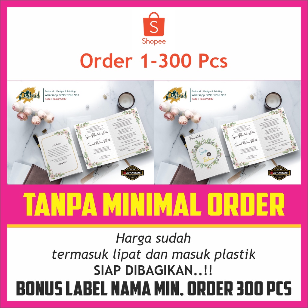 CETAK UNDANGAN PERNIKAHAN TERBARU MINIMALIS/ UNDANGAN NIKAH/ UNDANGAN KHITAN/ UNDANGAN FOTO PREWEDDI