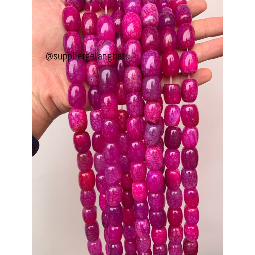 batu alam Penden simba tabung purple agate serat 2 x 1,5 cm akik ungu