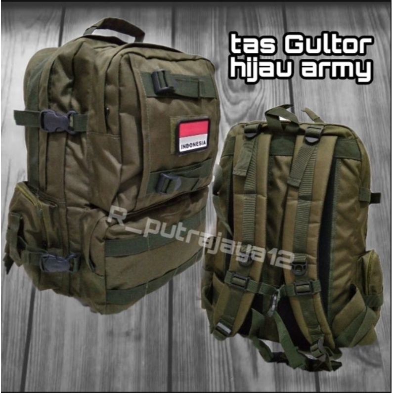 Tas ransel gultor 511 jumbo tas ransel hijau army tas tactical outdoor besar bonus rubber/tempelan