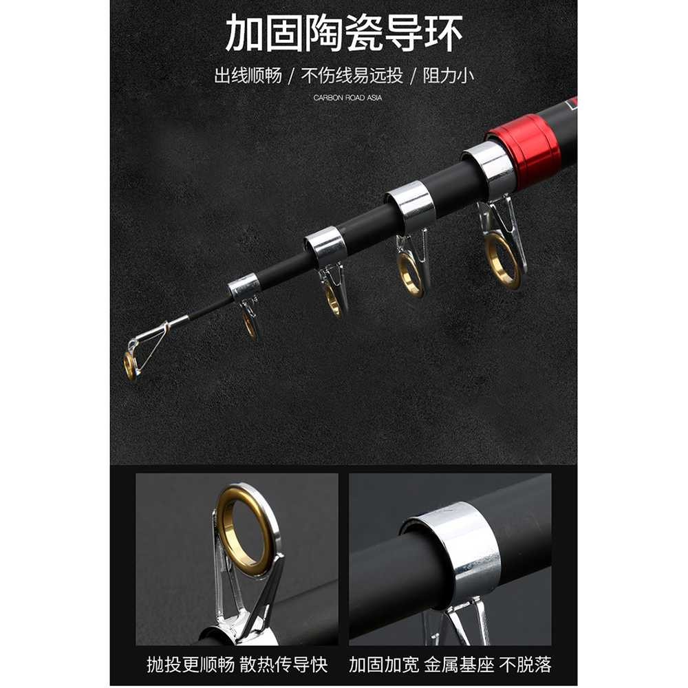 Joran Tongkat Pancing Carbon Fiber Telescopic Fishing Rod Peralatan Pancing Joran Casting Kuat