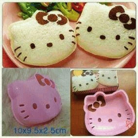 Cetakan Roti Bentuk Kucing Kitty Cetakan Nasi Bekal Anak Kartun- Cetakan Bento - Sandwicht Mold HK