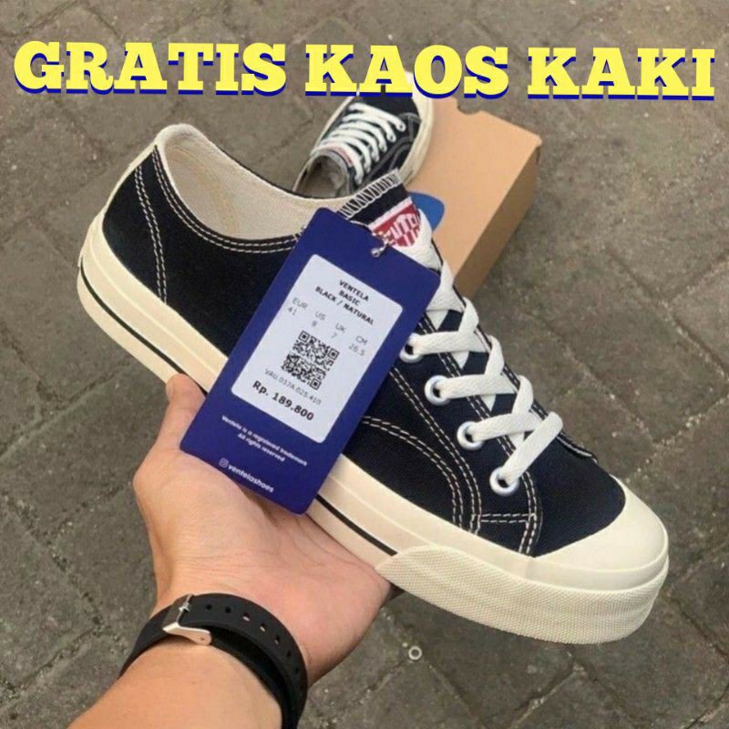Sepatu Ventela Basic Black Natural/All Black/All white | Ventela