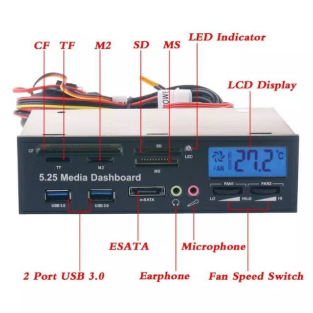 Front Panel 5,25&quot; High Speed Media Dashboard Multi Fanction