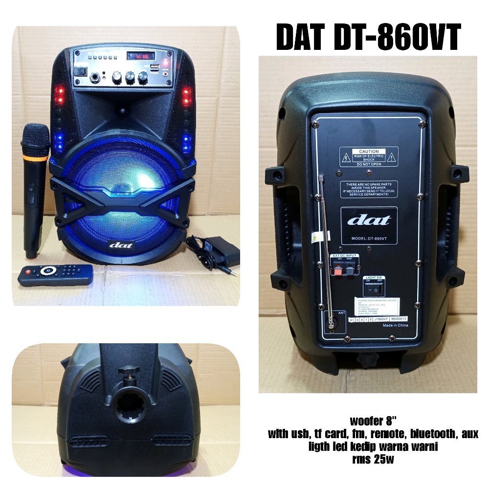 SPEAKER AKTIF 8 INCH PORTABLE DAT DT 860VT