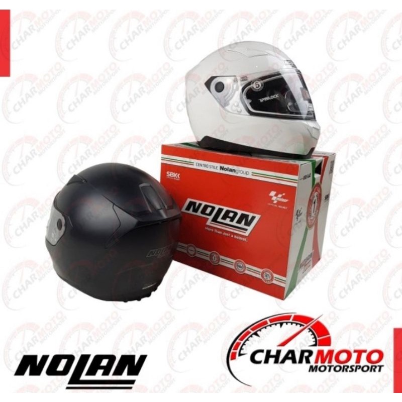 Helm Nolan N605 - helm original Nolan N605 white black - Charmoto