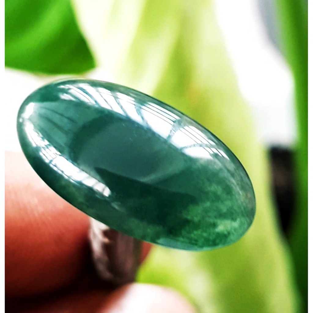 BACAN DOKO batu akik natural bacan coklat doko gulau cincau kristal size 19mm BONUS ring perak