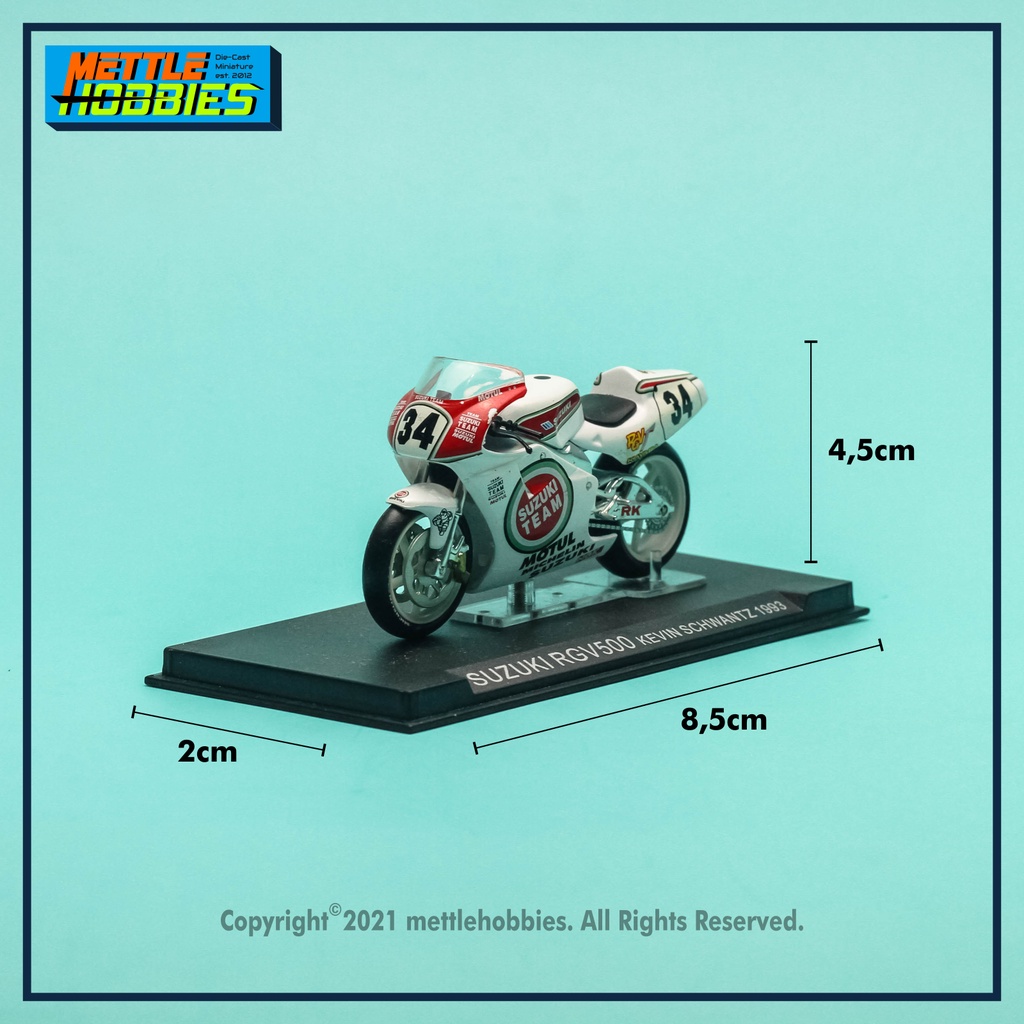 De Agostini Suzuki RGV500 Kevin Schwantz Moto GP 1993 Diecast Miniatur Replika Motor Bike 1:24