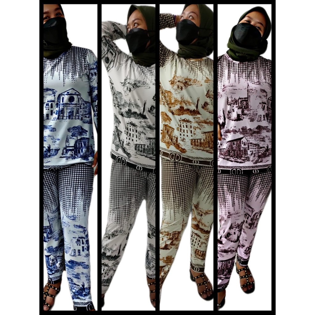 SETELAN CELANA PANJANG BAHAN HYGET / FASHION PAKAIAN CELANAN WANITA MUSLIM / 5661