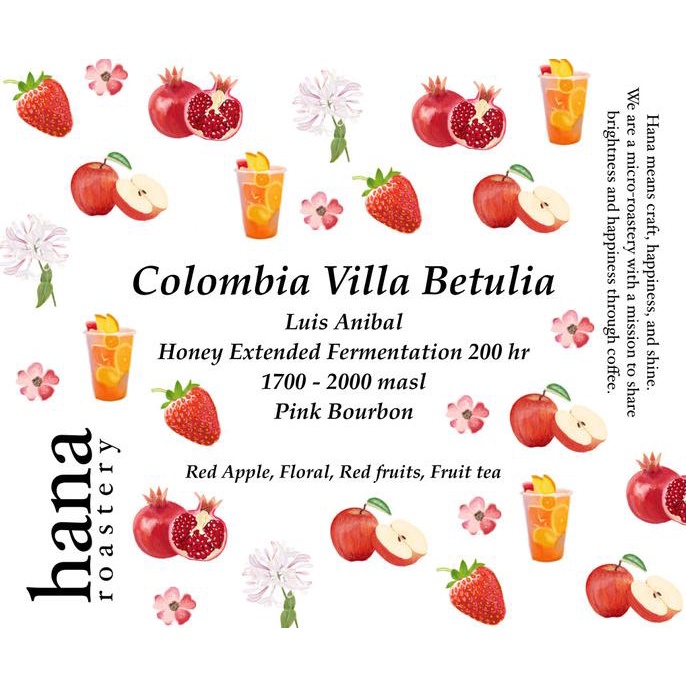 

Colombia Villa Betulia - HEF 200 hours - Pink Bourbon - Hana Roastery