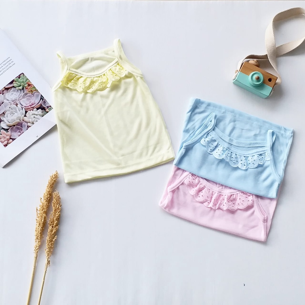 Plazababyku KAOS DALAM RENDA anak tank top singlet rainbow