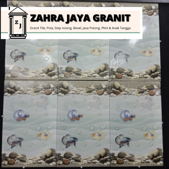 keramik dinding 25x40 rosalia kw 1 motif ikan