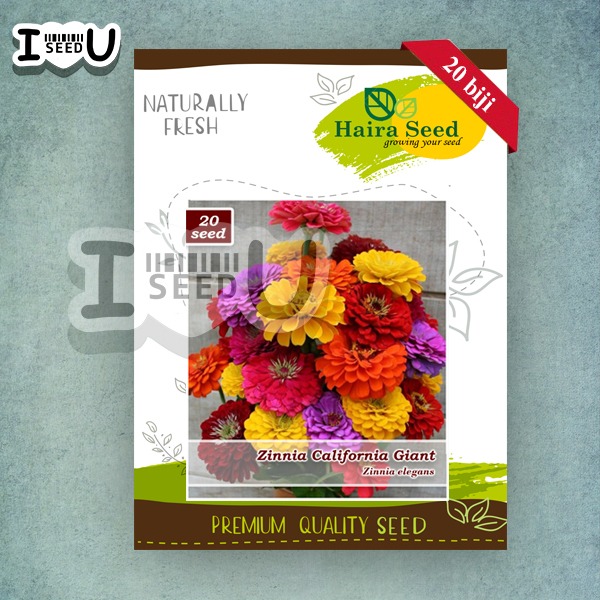 Haira Seed BIbit-Biji Bunga Zinnia California Giant Mix