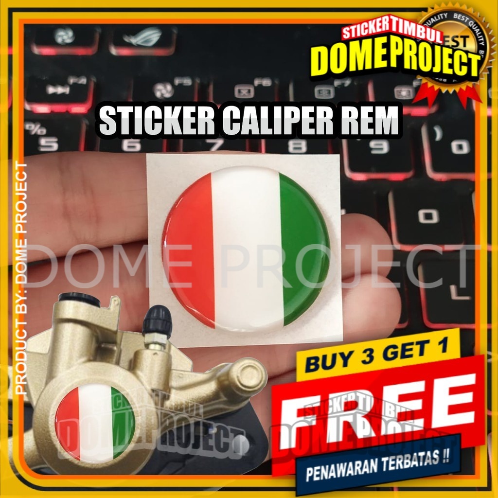 STIKER MOTOR EMBLEM 3D LOGO ITALI ITALY KALIPER REM AKSESORIS YAMAHA HONDA SUZUZI KAWASAKI AESTHETIC KEREN