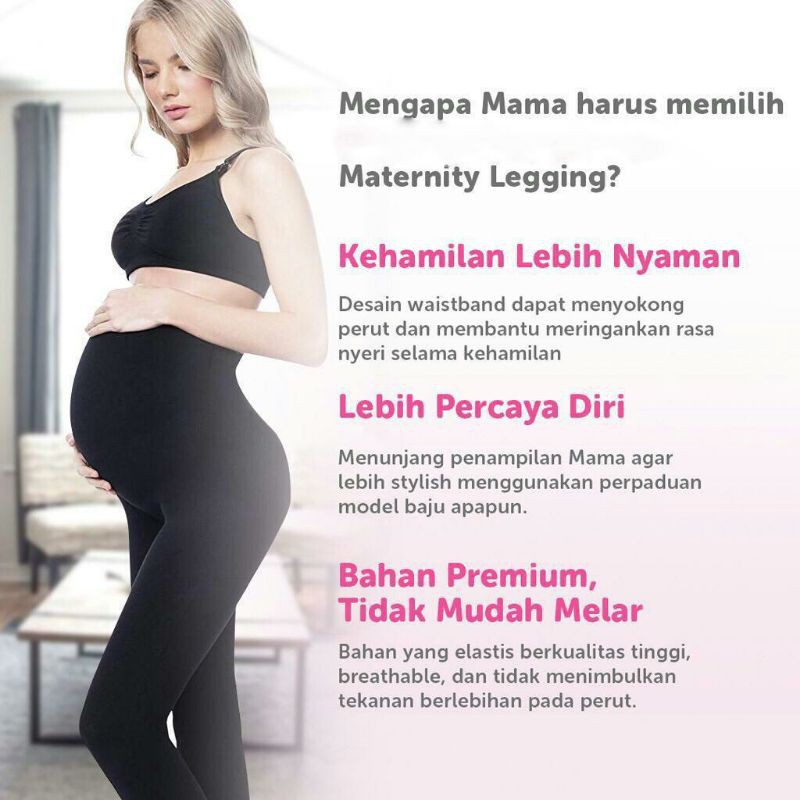 Celana Leging Hamil  Lejing Wanita Hamil Bahan Lycra Premium Korea