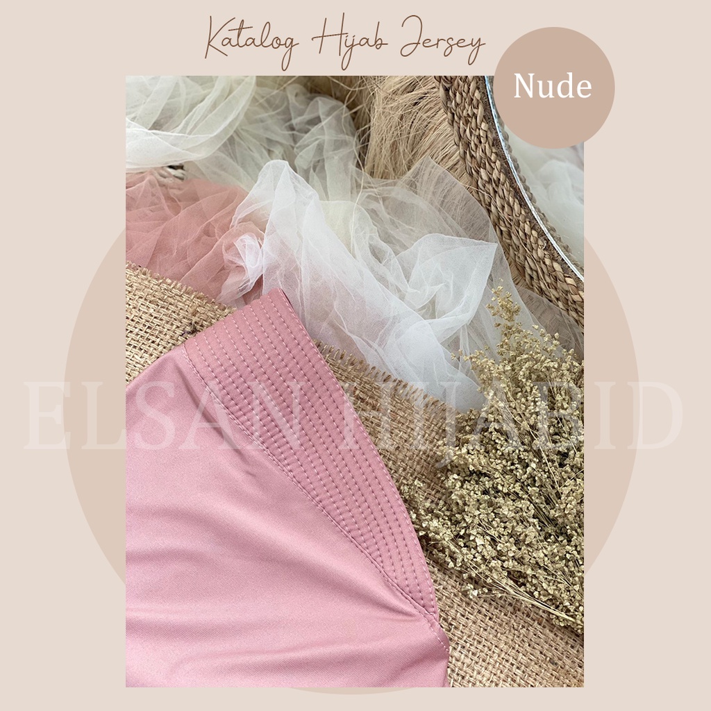 Khimar instant Hijab sport jersey premium grade A panjang menutup dada/ jilbab olahraga lycra instant jokowi-Jersey Sport Nude
