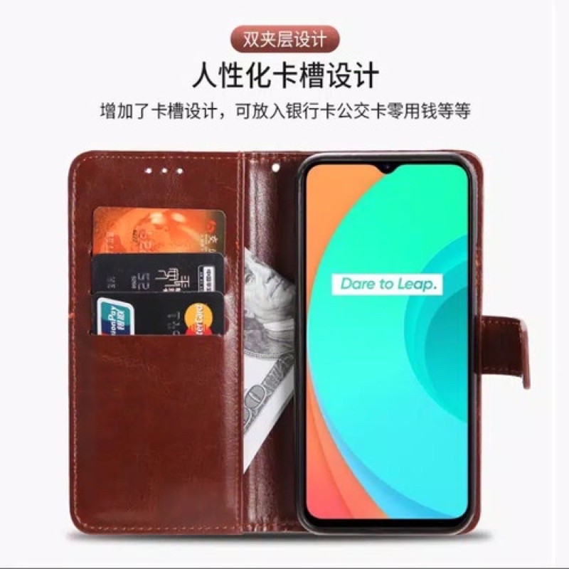 INFINIX HOT 8 9 9 PLAY 10 PLAY NOTE 8 Flip Cover  Leather Case Dompet Kulit Pria Wanita rizky