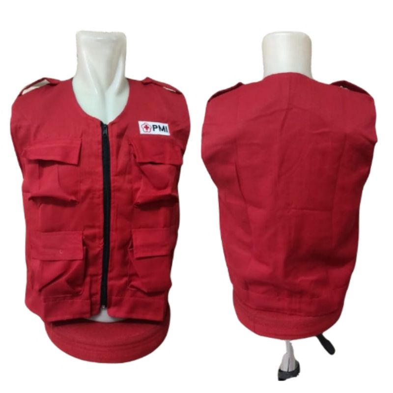 Rompi pmi wira warna merah#rompi pmr merah#rompi pmi wira#rompi pmi oblong#kemeja pmi
