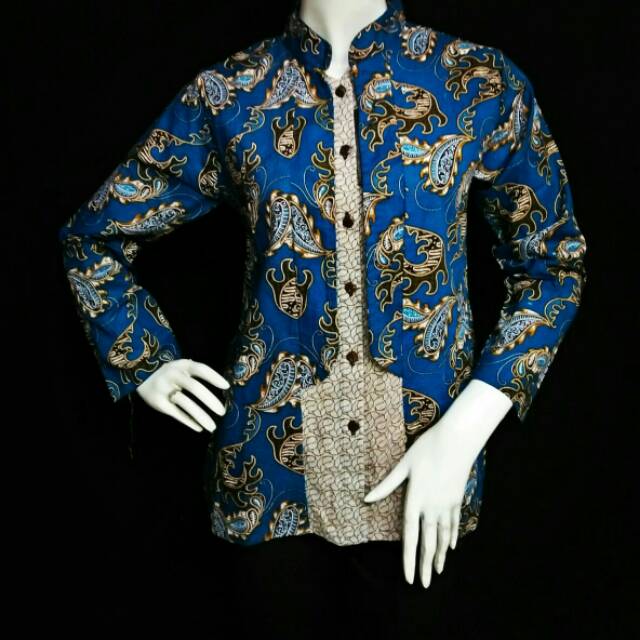 Bolero biru batik pekalongan