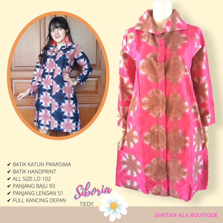 SIBORIA - Dress Batik Cap Bahan Katun cocok Untuk Santai