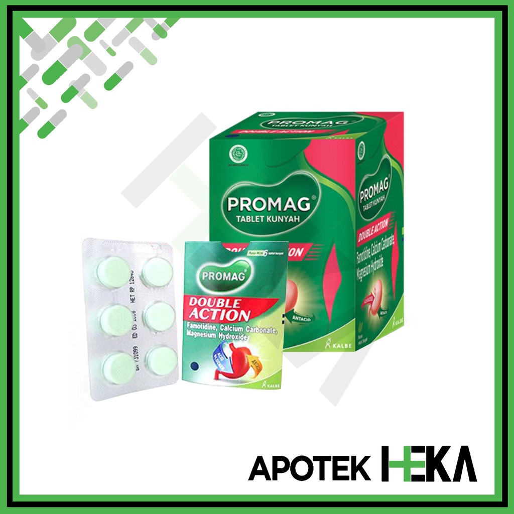 Promag Double Action Obat Maag dan Asam Lambung 1 Box isi 6x6 Tablet (SEMARANG)