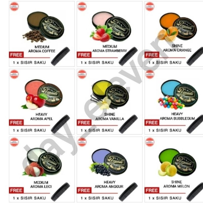TM Pomade Oil Water Based 60gram - Pomade Rambut Free Sisir