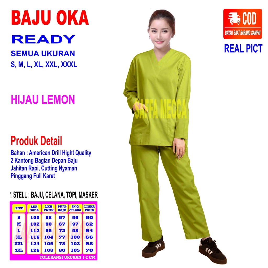 Baju Oka Lengan Panjang  Baju Oka  Scrub Perawat  Baju Jaga  Baju Oka  Baju OK  Baju Perawat  Pria  Wanita Harga Murah Terbaru Lengan Panjang COD