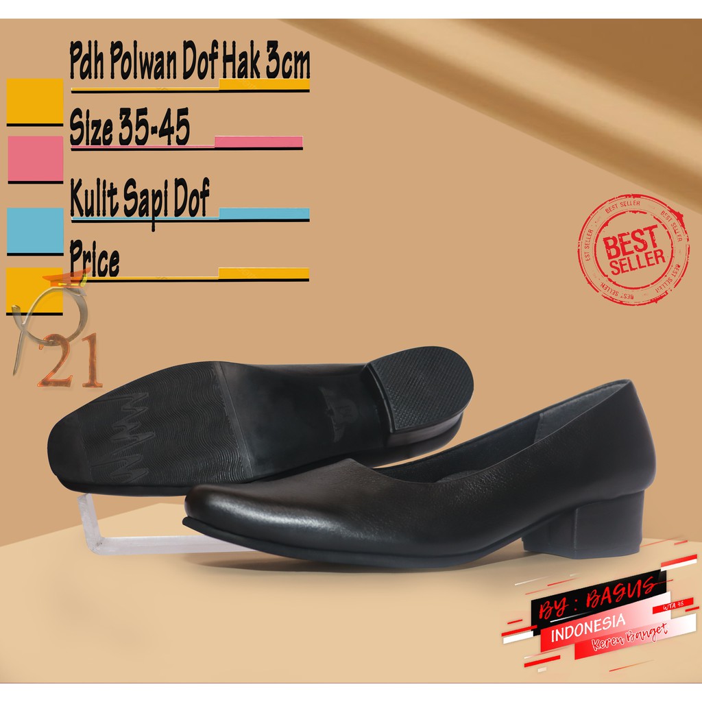 P21 / SEPATU WANITA / PDH DOF / SEPATU POLWAN