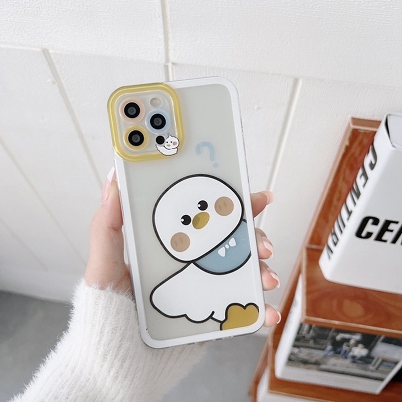 Soft Case Silikon TPU HD Untuk Compatible for iPhone 14 13 12 11 Pro Max Se 2020 X Xr Xs Max iPhone 7 8 6 6s Plus Couple duck mobile phone case Transparent silicone shockproof bumper protective Back Cover