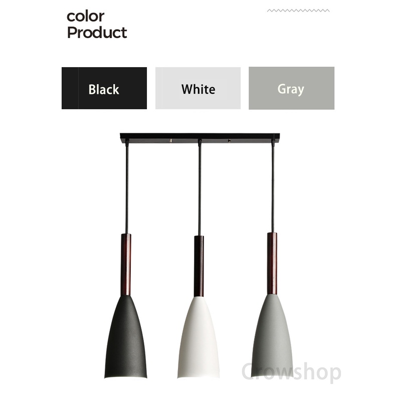 ✨BISA COD &amp; Garansi✨Lampu Gantung minimalis 3 in 1  Lampu Gantung kap Aluminum kayu, Lampu gantung Modern untuk meja makan Lampu dapur Nordic Chandelier Eropa Modern