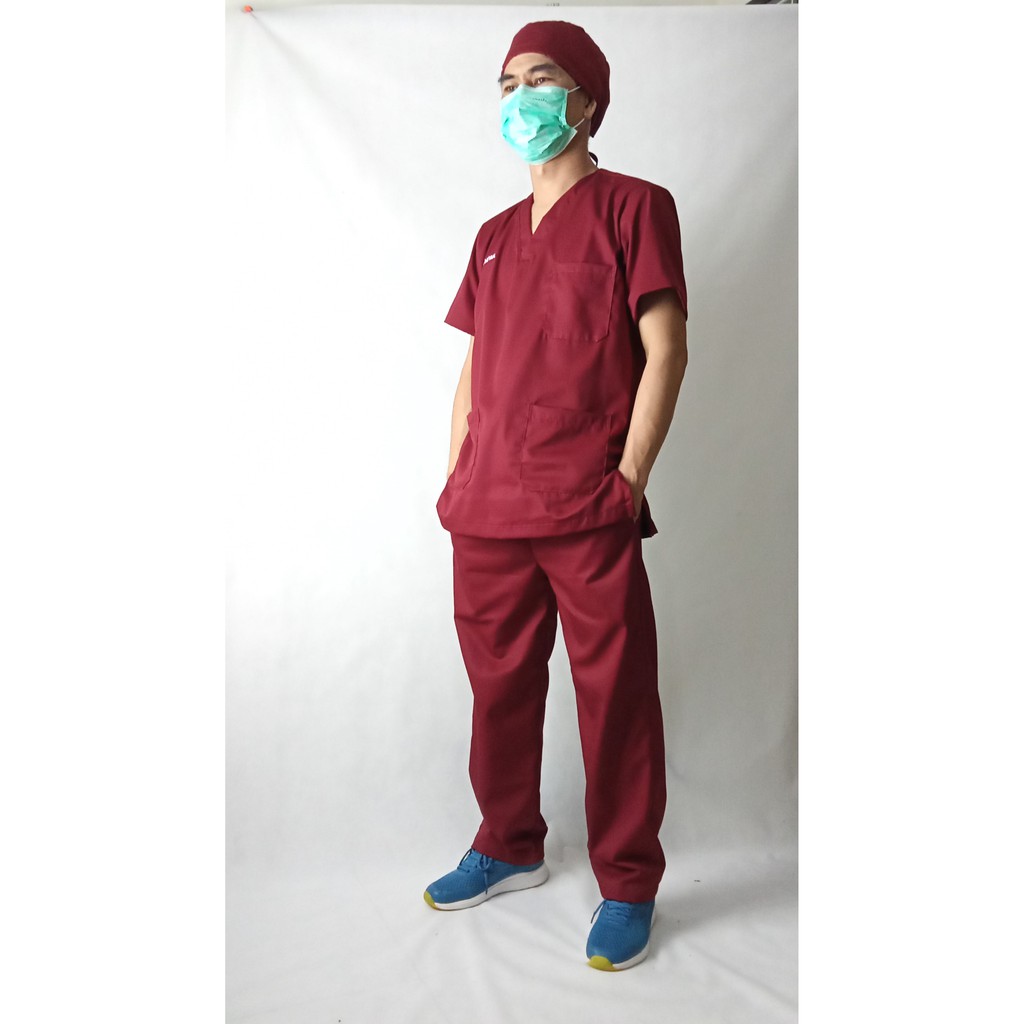 FREE BORDIR Baju OK/Baju Tindakan/SCRUB SUIT/BAJU DOKTER/BAJU PERAWAT/BAJU BIDAN
