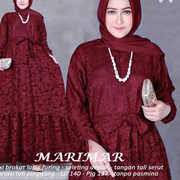 GAMIS JUMBO GAMIS BRUKAT XL- XXXXL/ DRESS BRUKAT JUMBO LD 140 MARIMAR MAXI DRESS BRUKAT LAPIS FURING