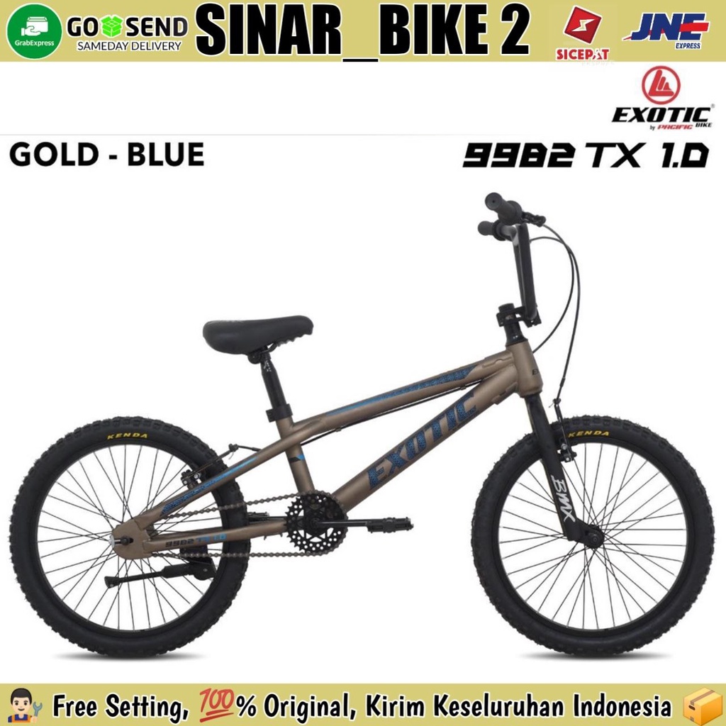 Sepeda BMX 20 Inch EXOTIC ET 9982 TX 1.0 Ban 2.125 Tanpa Rotor &amp; Rotor