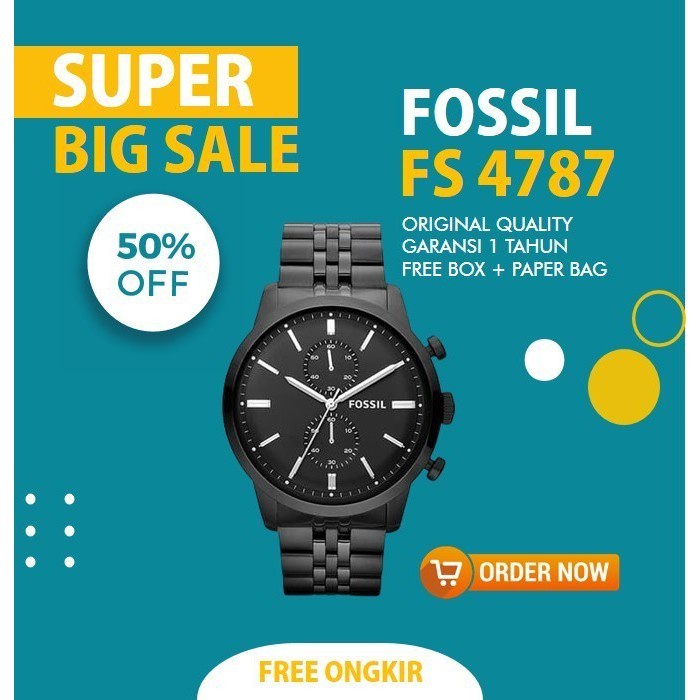 Jual JAM TANGAN FOSSIL PRIA ORIGINAL FS4787 FOSSIL TOWNSMAN CHRONOGRAPH