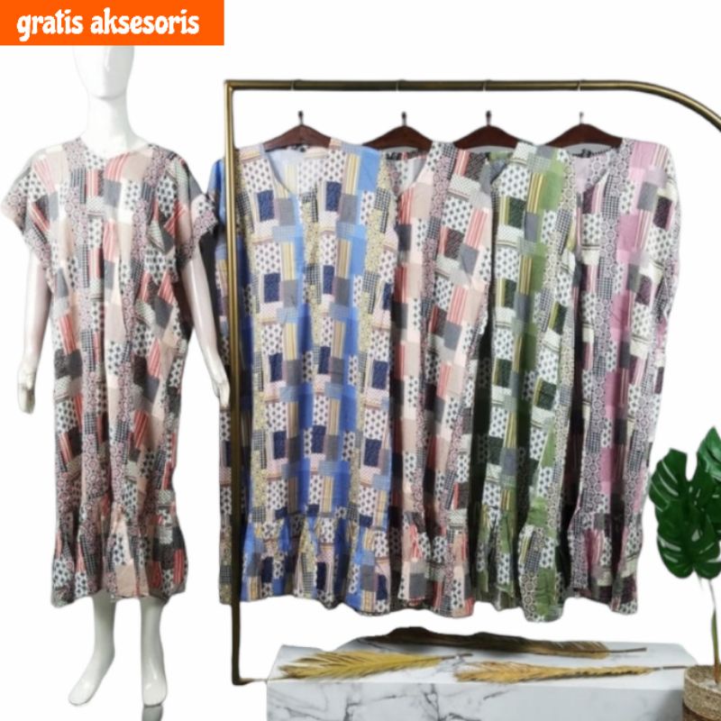 Daster Giska Resleting Batik Mahoni / daster kalong kelelawar rample busui batik cap halus huza Peka