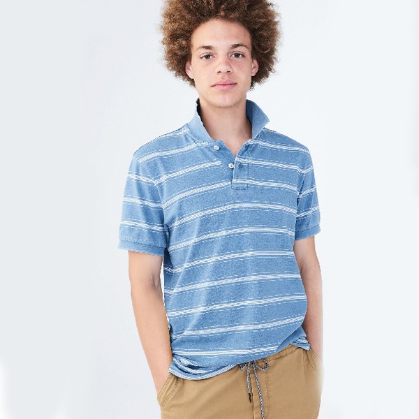 Kaos Polo Pria Aeropostale Striped Blue Shirt