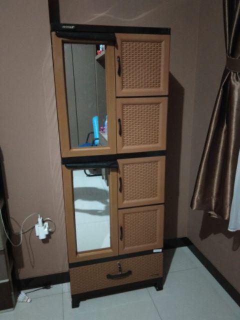 Khusus Kargo Lemari  4pintu 1 Laci Rotan Napolly