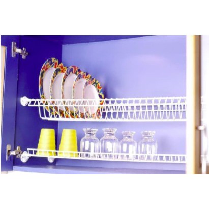 Rak Modelline P 90 L Tatakan AIR Piring Gelas Gantung Dalam Lemari 86 cm Anti Karat