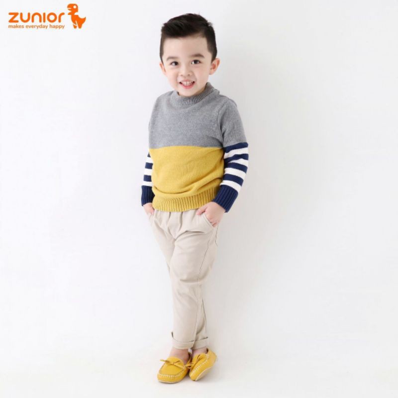 Celana Chino Panjang Anak Laki-Laki dan Perempuan Premium Zunior Krem 1-12 Tahun